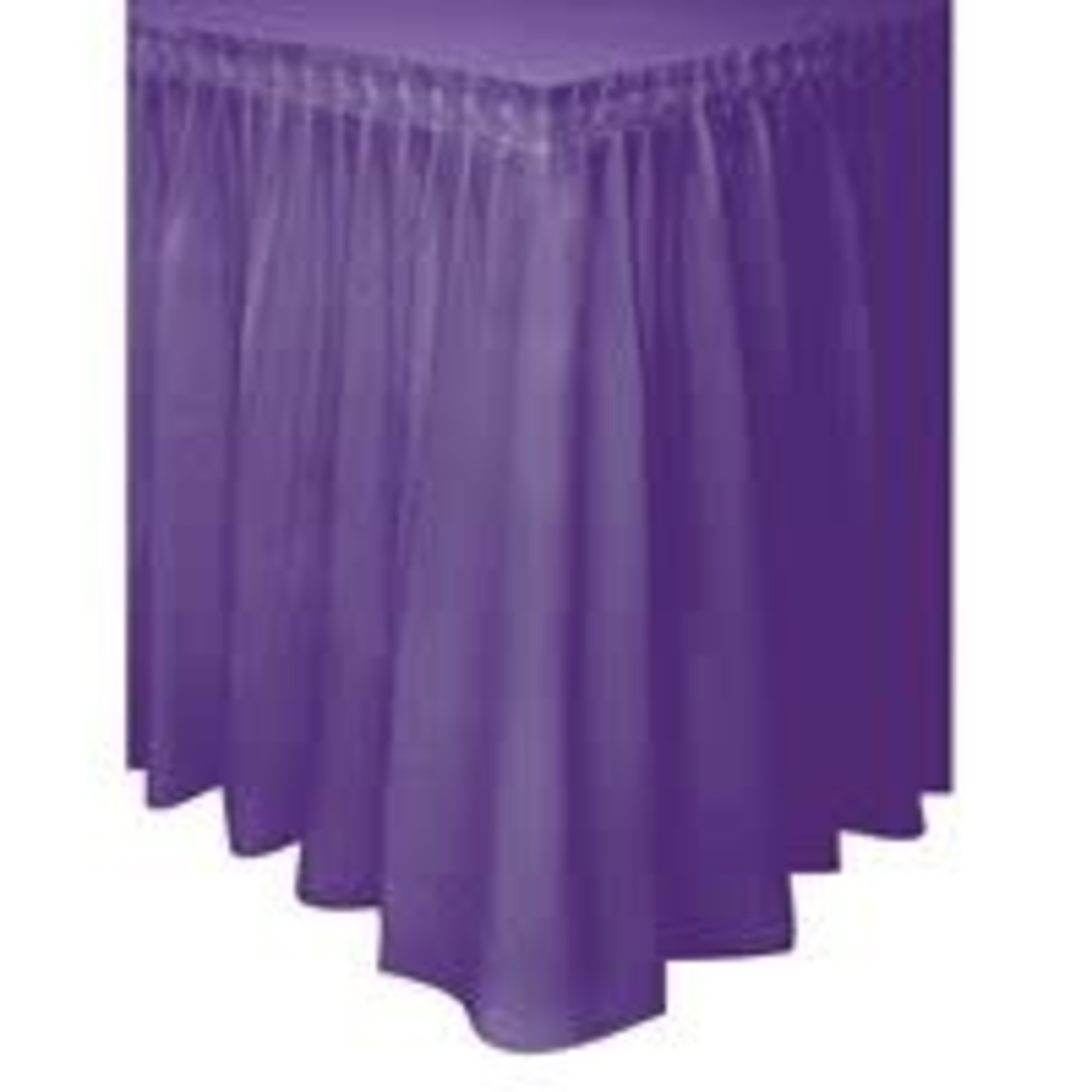Purple Solid Plastic Table Skirt  29"x14ft