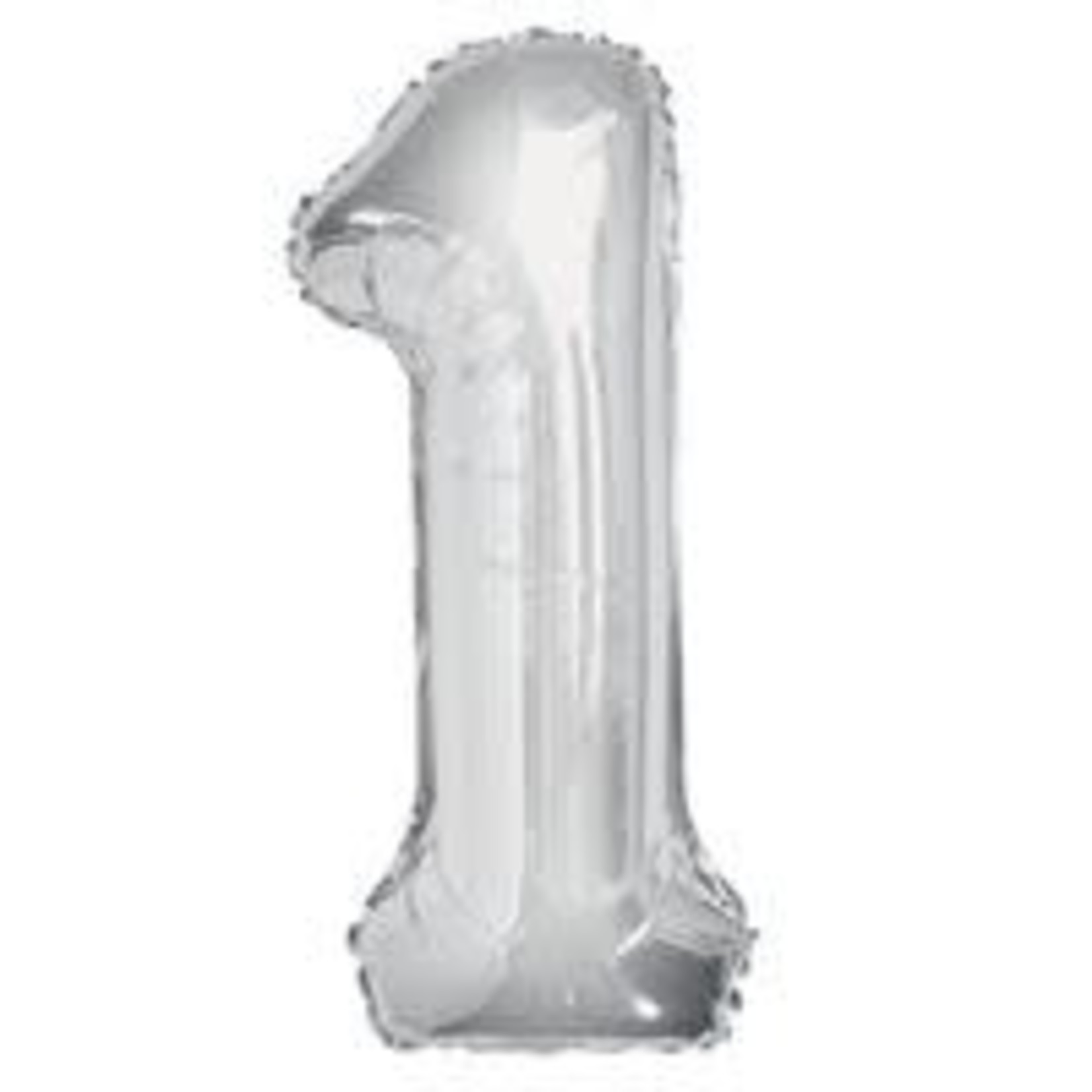 Silver Number 1 Shaped Foil Balloon 3