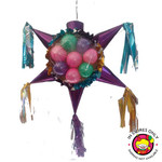 Deep Purple Star with Balls Piñata