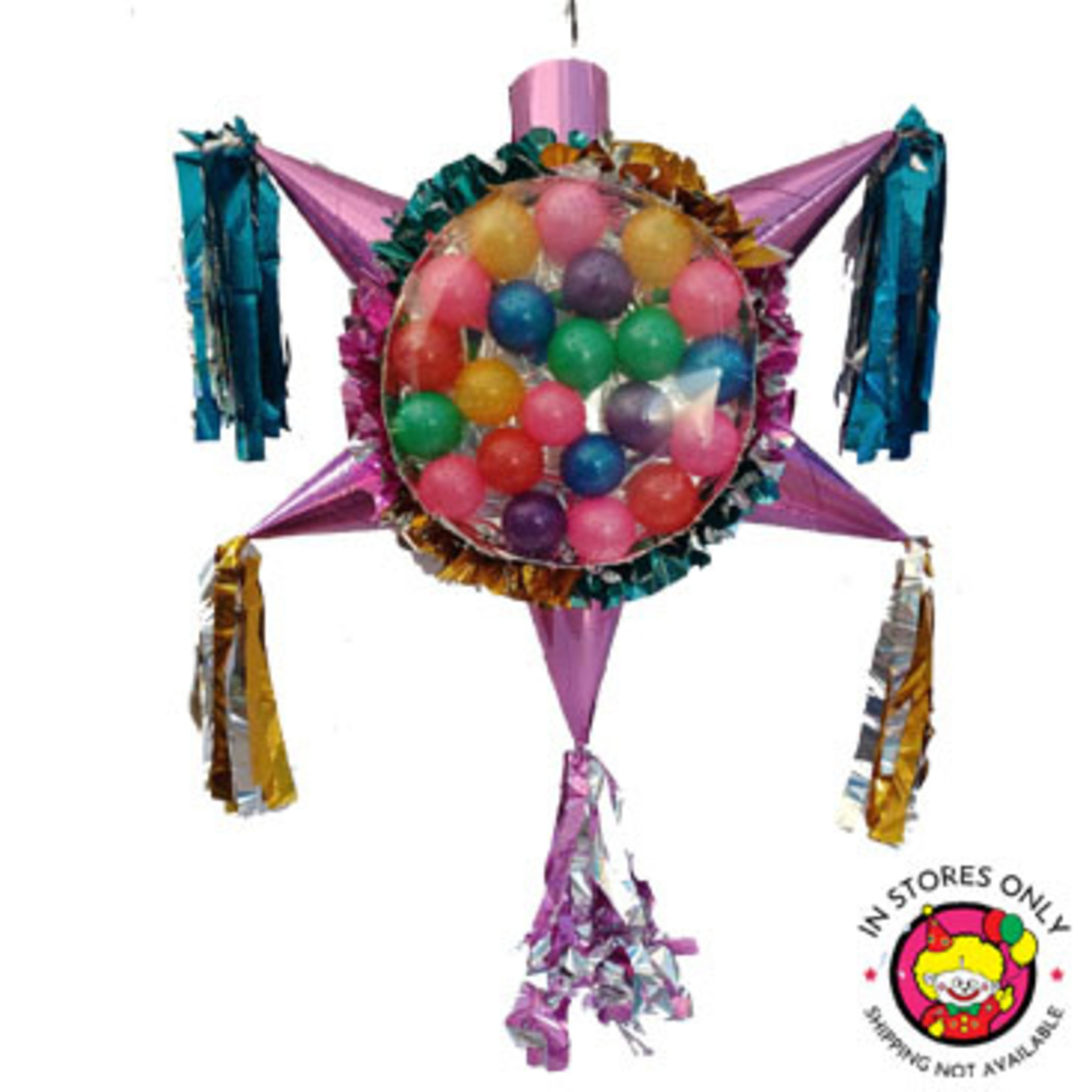 Fuchsia Pink Star with Balls Piñata
