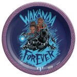 Black Panther Wakanda Forever Round Plates, 7"