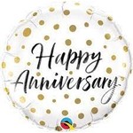 18" Anniversary Gold Dots Balloon