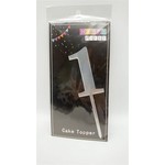 #1 Silver Cake Topper