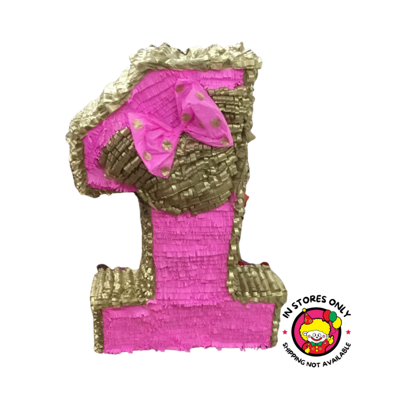 Number 1 Pinata, Pink and Gold for Girls 1st Birthday Party