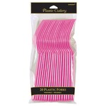 Plastic Forks, Mid Ct. - Bright Pink