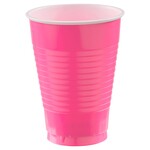 12 oz. Plastic Cups, High Ct. - Bright Pink