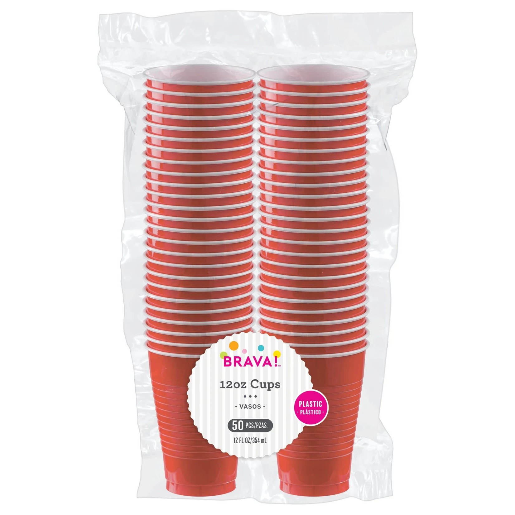 12 oz. Plastic Cups, High Ct. - Apple Red