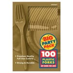 Big Party Pack Plastic Forks - Gold