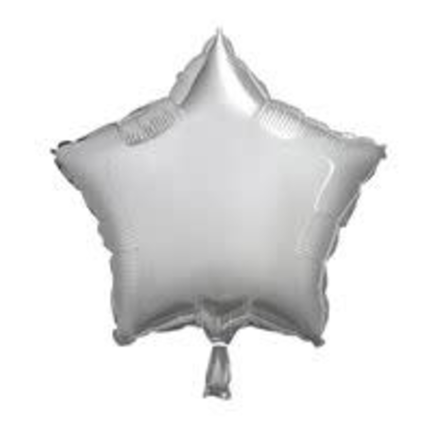 Silver Solid Star Foil Balloon 18"  Packaged