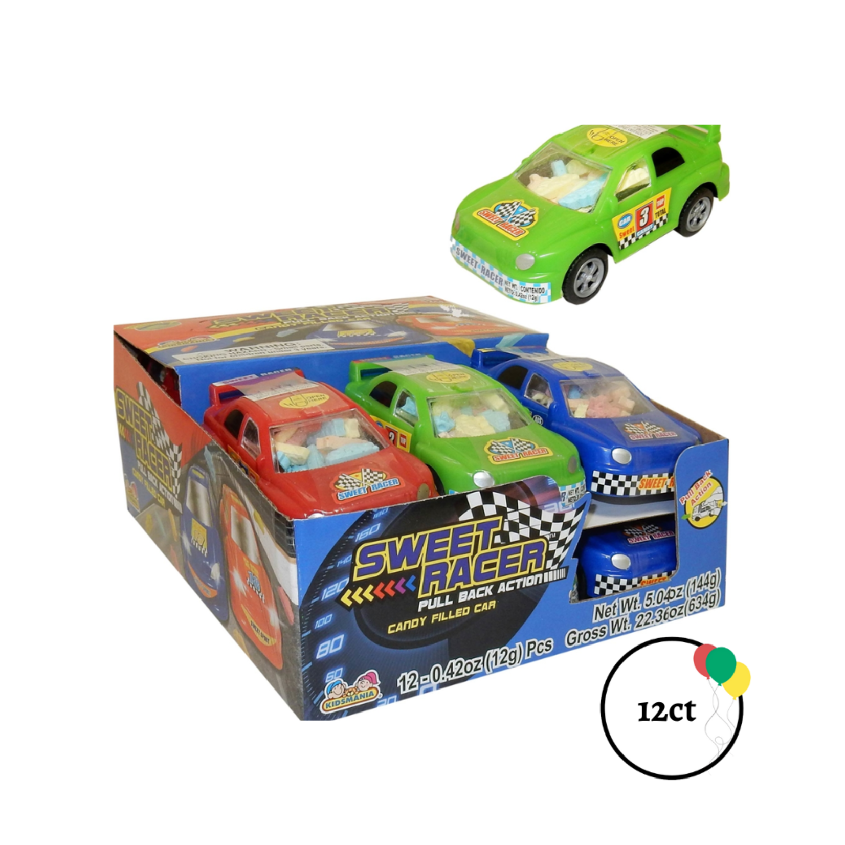 Kidsmania Sweet Racer Candy Filled Car 12ct.