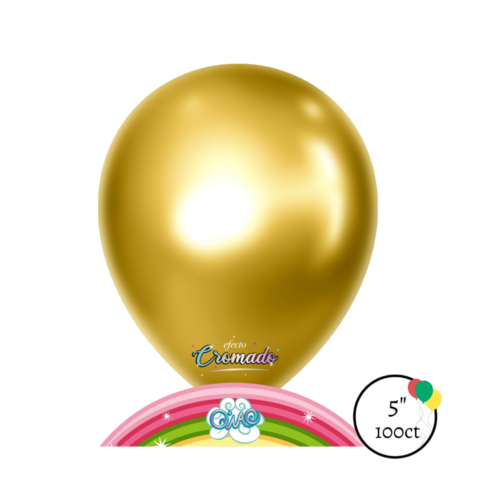 Q'Wao Chrome Gold 5" 100ct