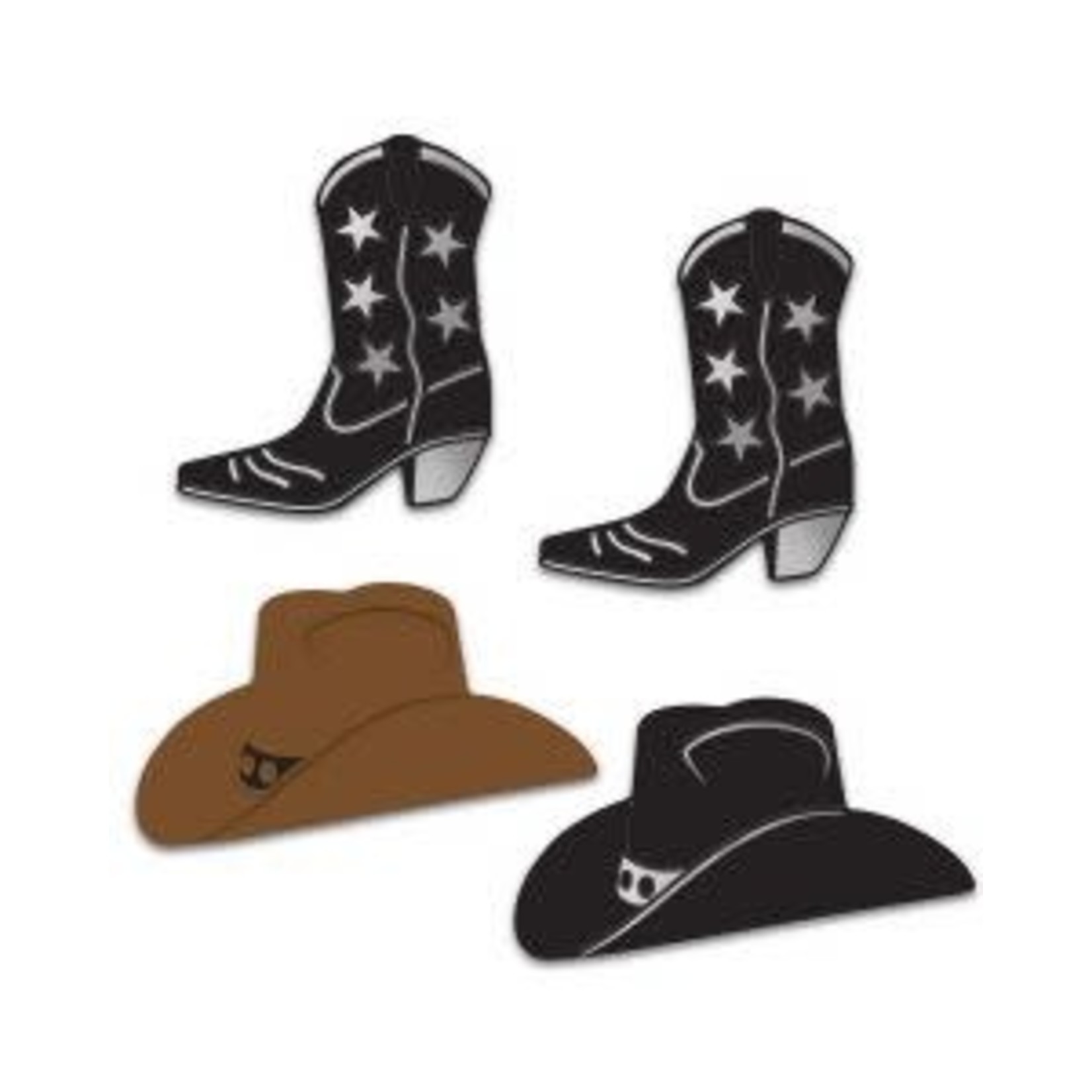 Foil Cowboy Hat & Boot Silhouettes