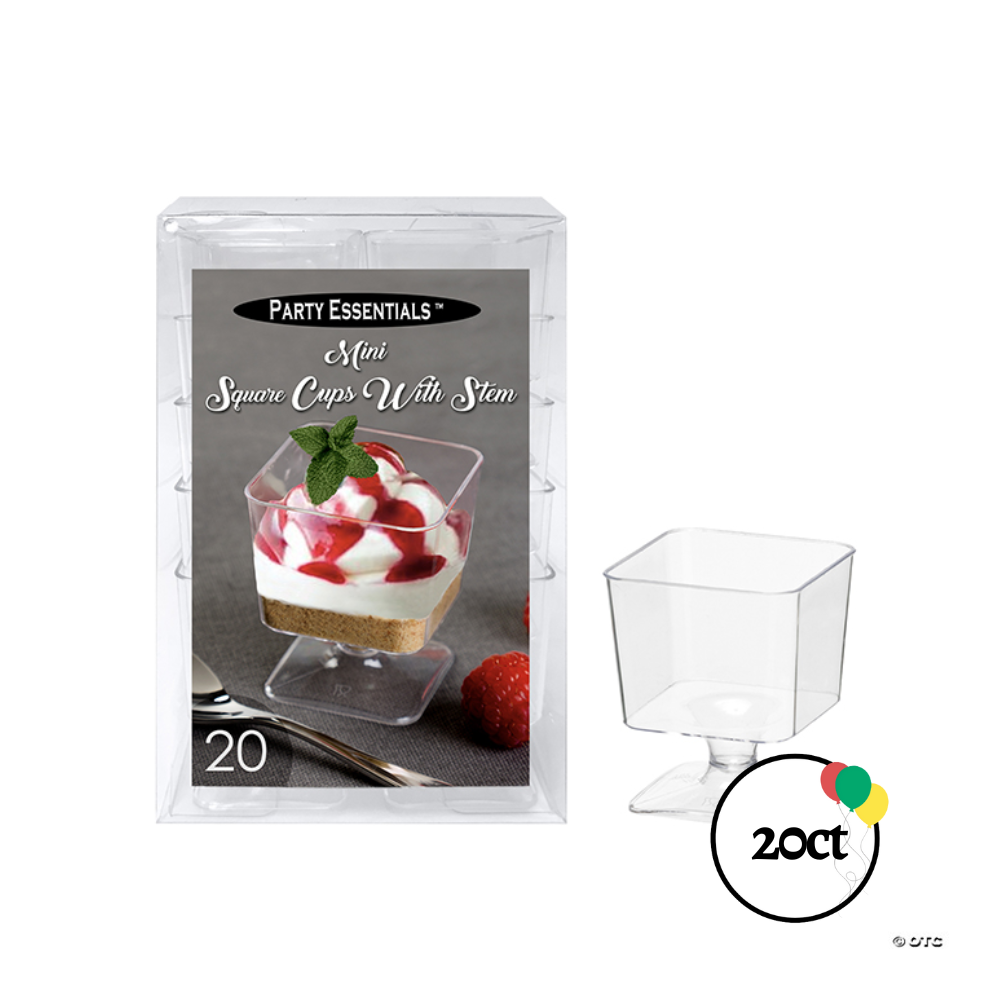 Square Stackable Cup Mini Square Cups With Stem - Valentina's Party World - Dulceria ...