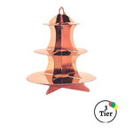 Scalloped Edge 3 Tier Treat Stand-Rose Gold