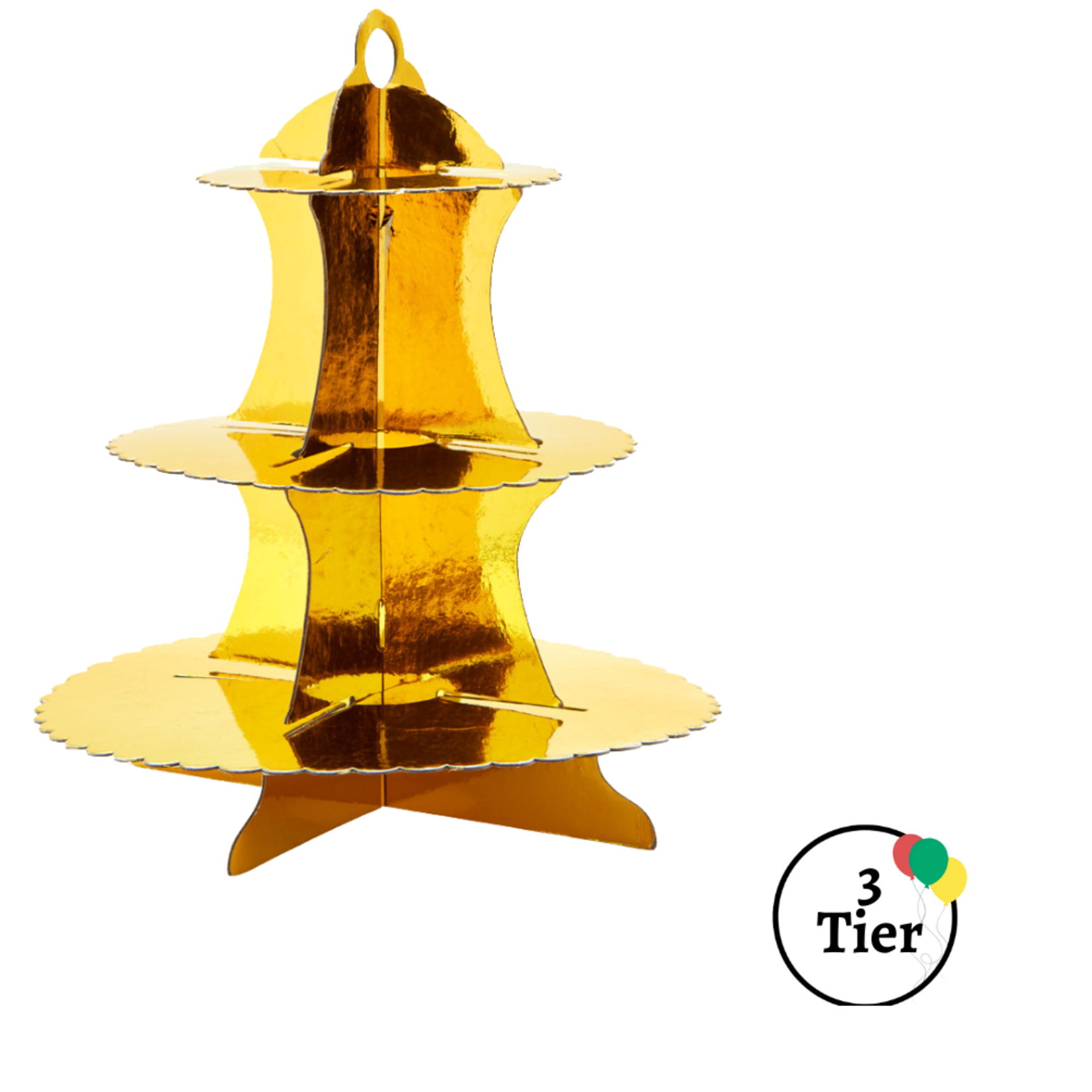 Scalloped Edge 3Tier Treat Stand-Gold