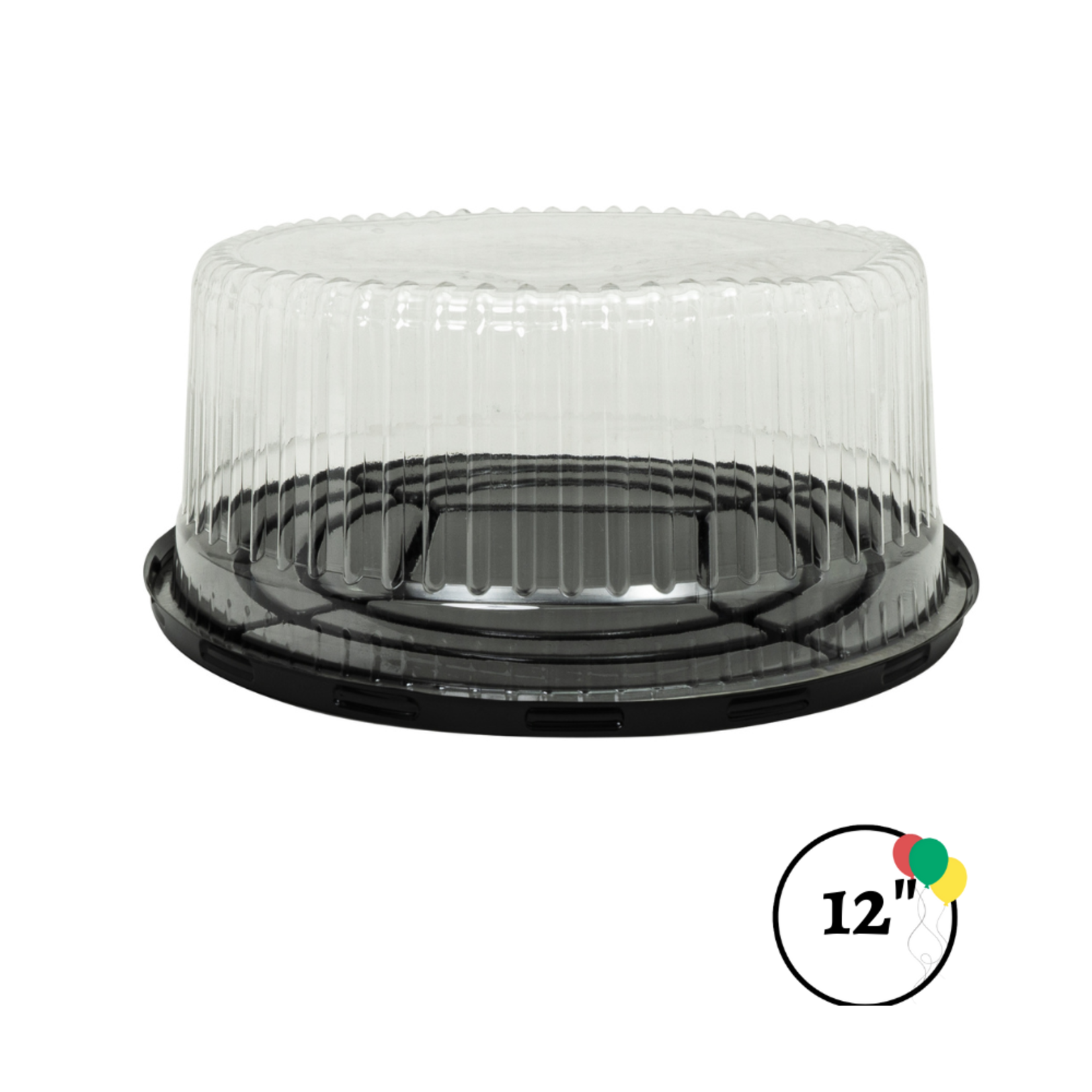 Round Cake Display Container With Clear Dome Lid - 12"