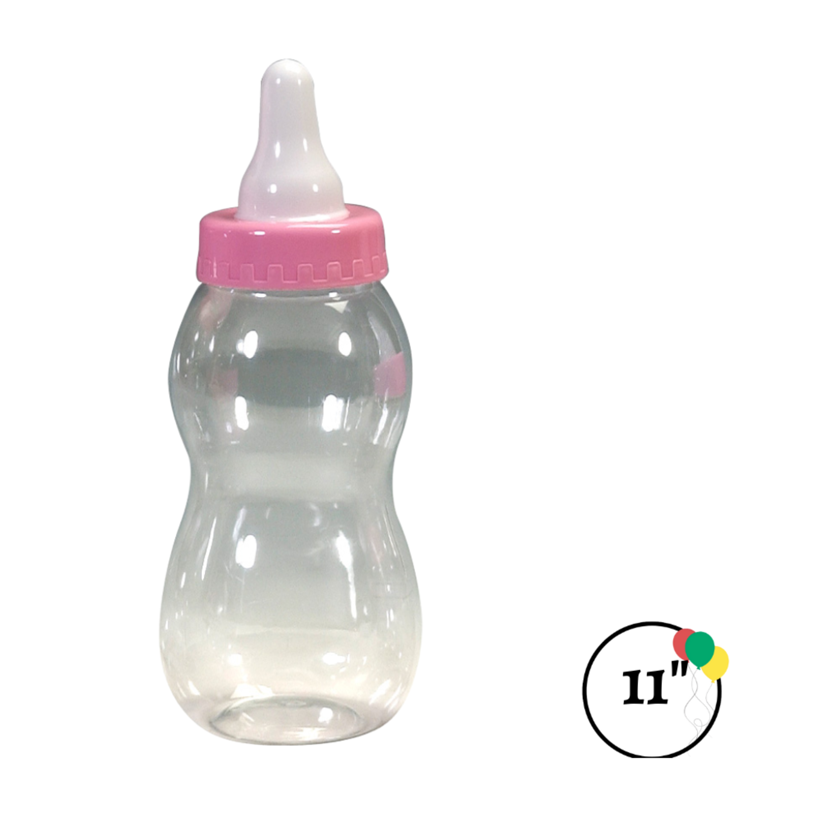 Plastic Baby Bottle 11" - Pink