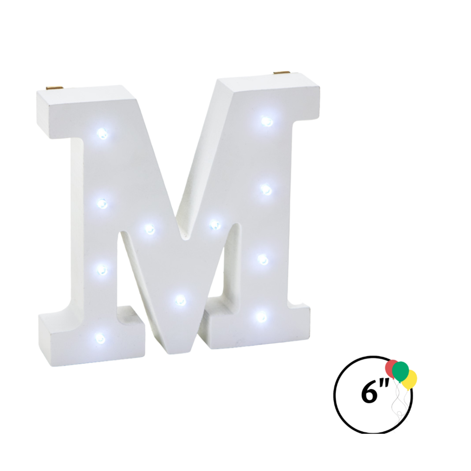 Wooden Vintage LED Marquee Freestanding Letter M - White