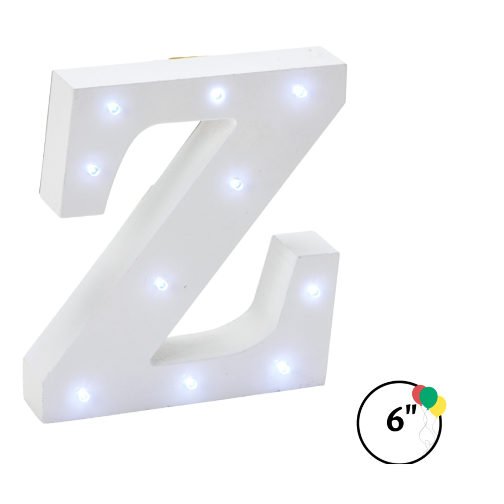 Wooden Vintage LED Marquee Freestanding Letter Z - White