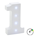 Wooden Vintage LED Marquee Freestanding Number 1 - White