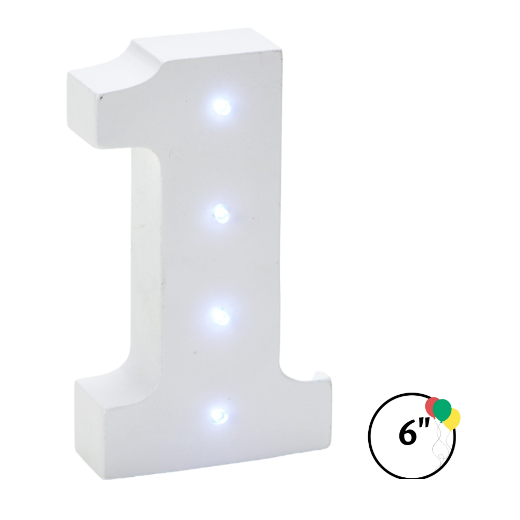 Wooden Vintage LED Marquee Freestanding Number 1 - White