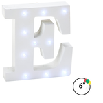 Wooden Vintage LED Marquee Freestanding Letter E - White