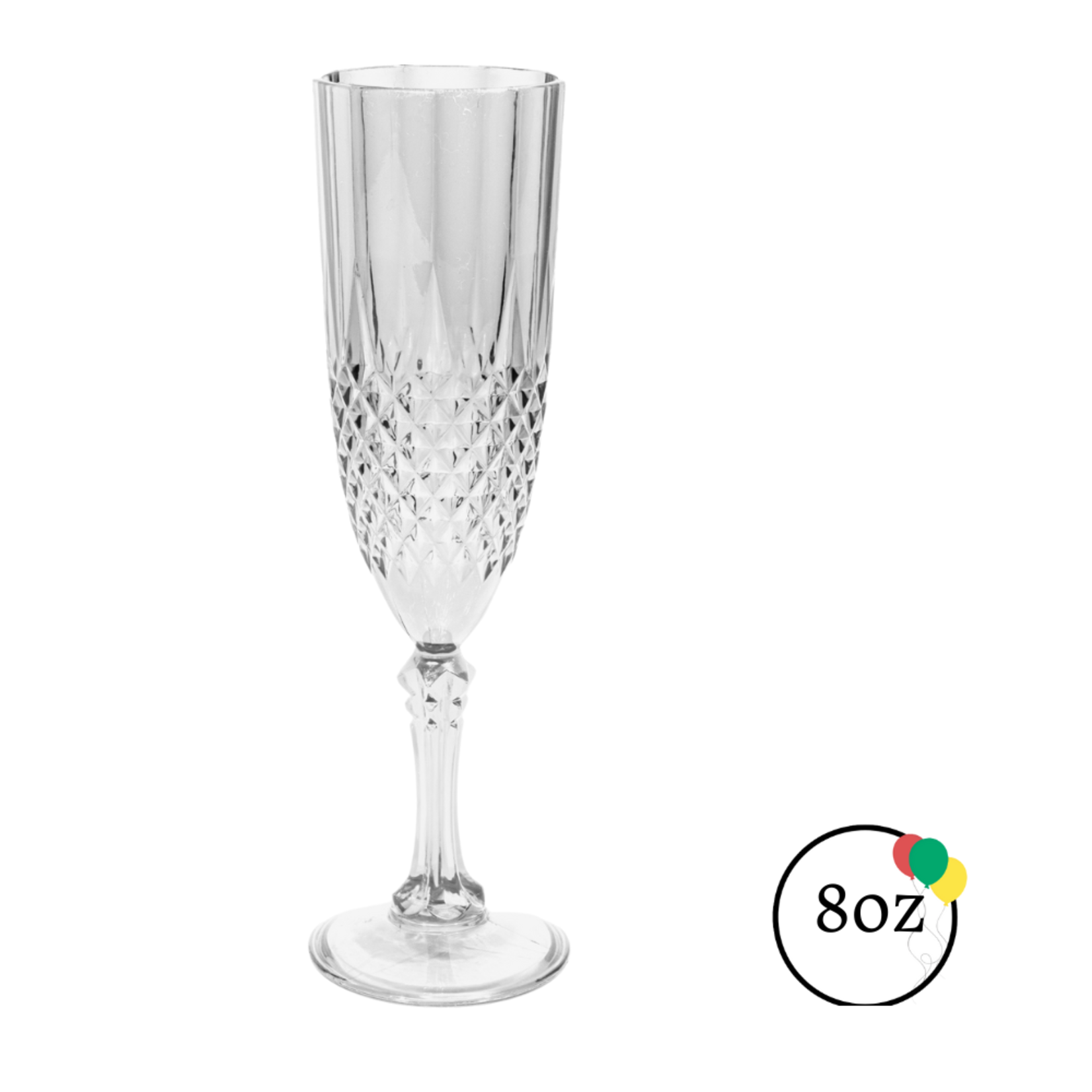 Plastic Champagne Flutes 8pc/pack-Clear