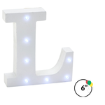 Wooden Vintage LED   Marquee Freestanding Letter L - White