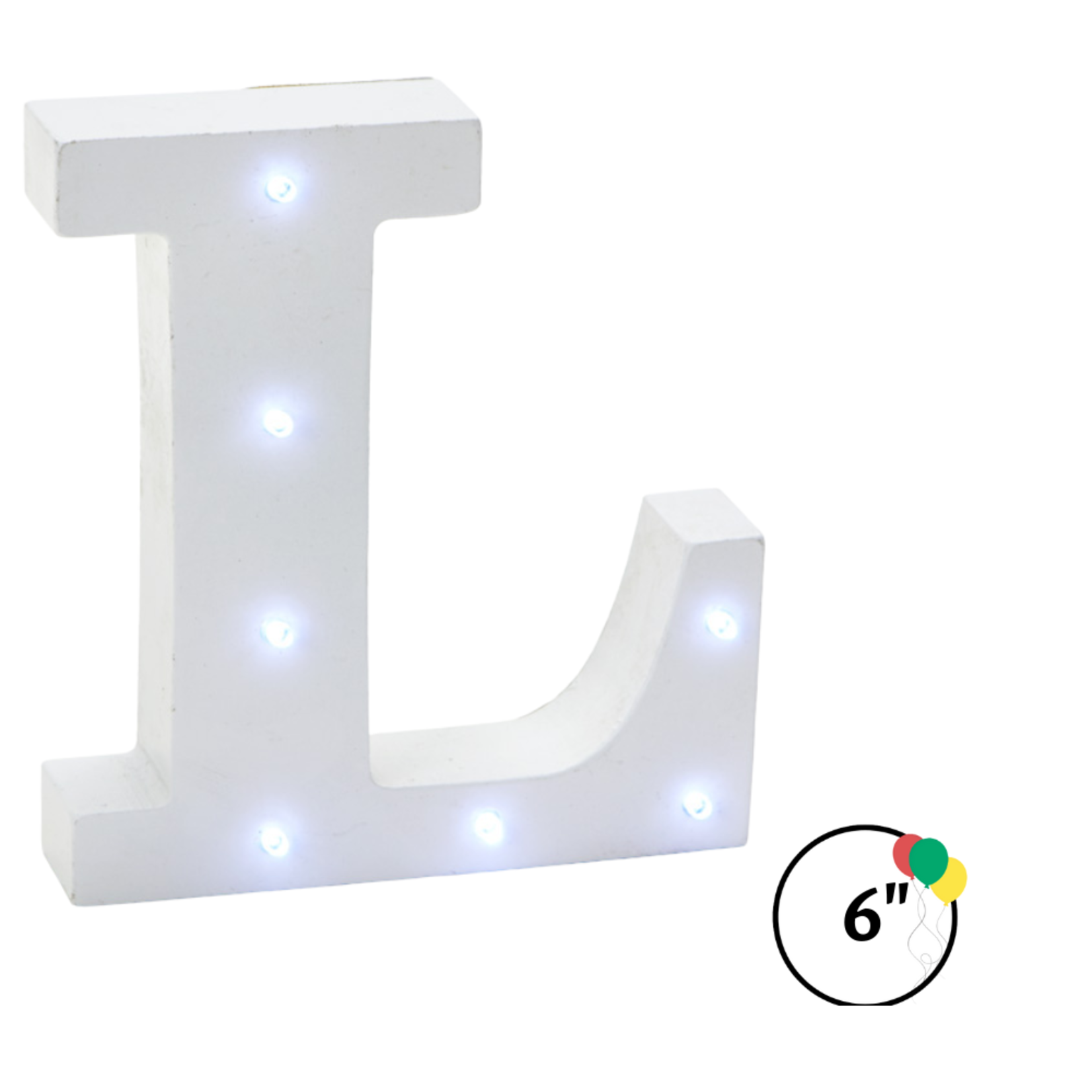 Wooden Vintage LED   Marquee Freestanding Letter L - White