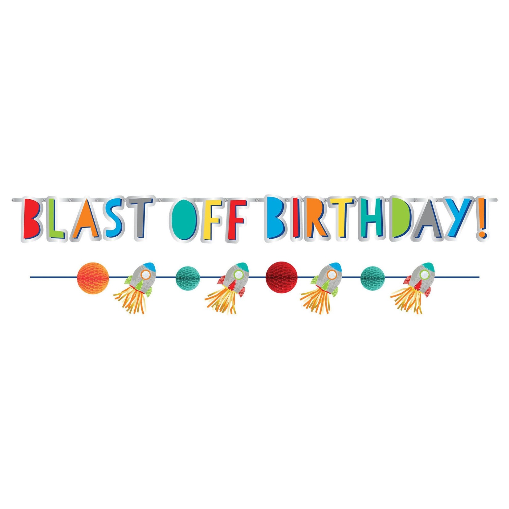 Blast Off Birthday Banner Kit - Printed Paper