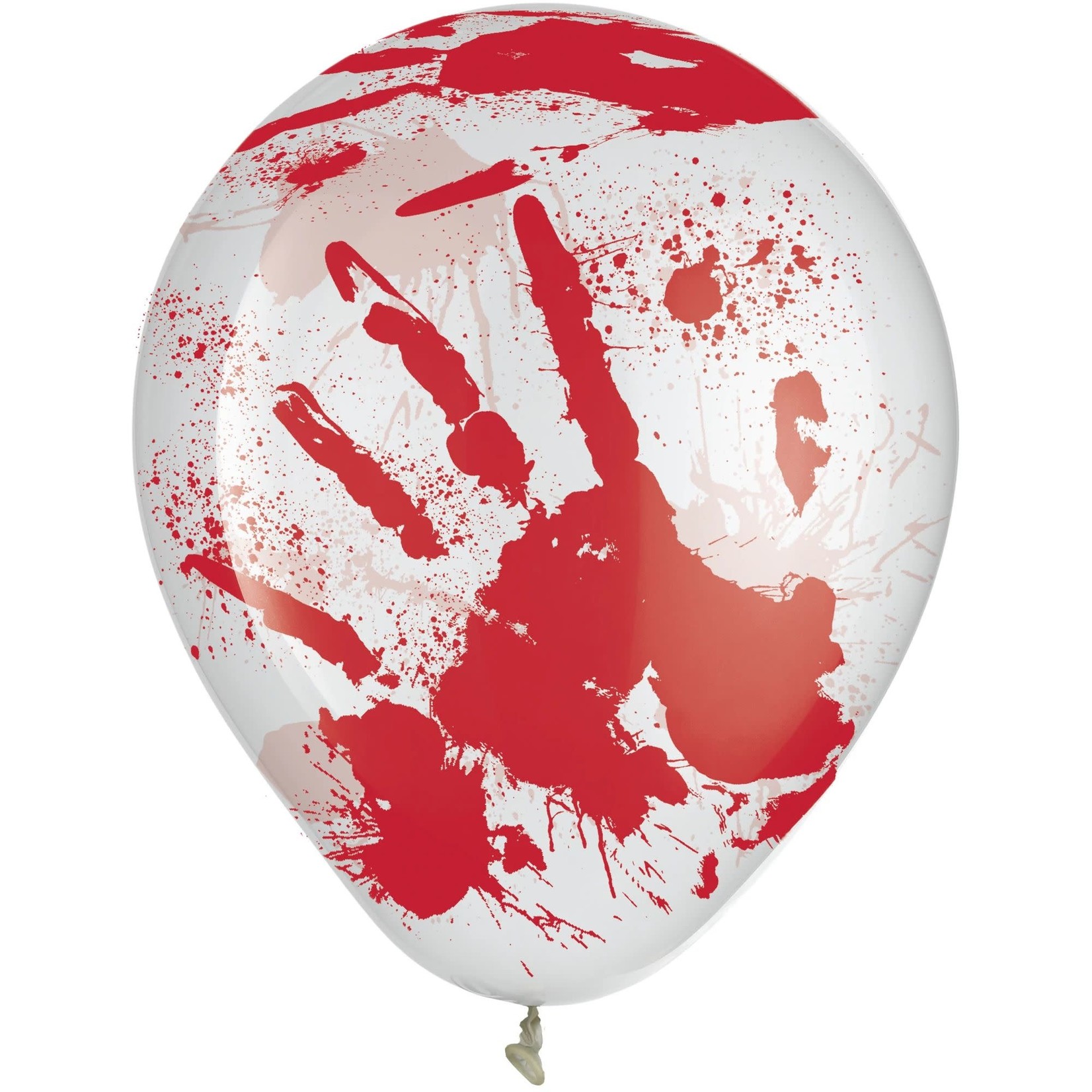 Asylum Printed Latex Balloons - Clear w/Red Blood Splatter
