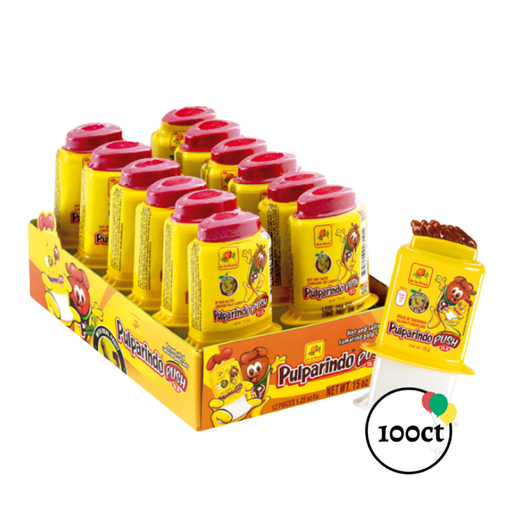 De La Rosa Pulparindo Push Tamarind Display 12ct.