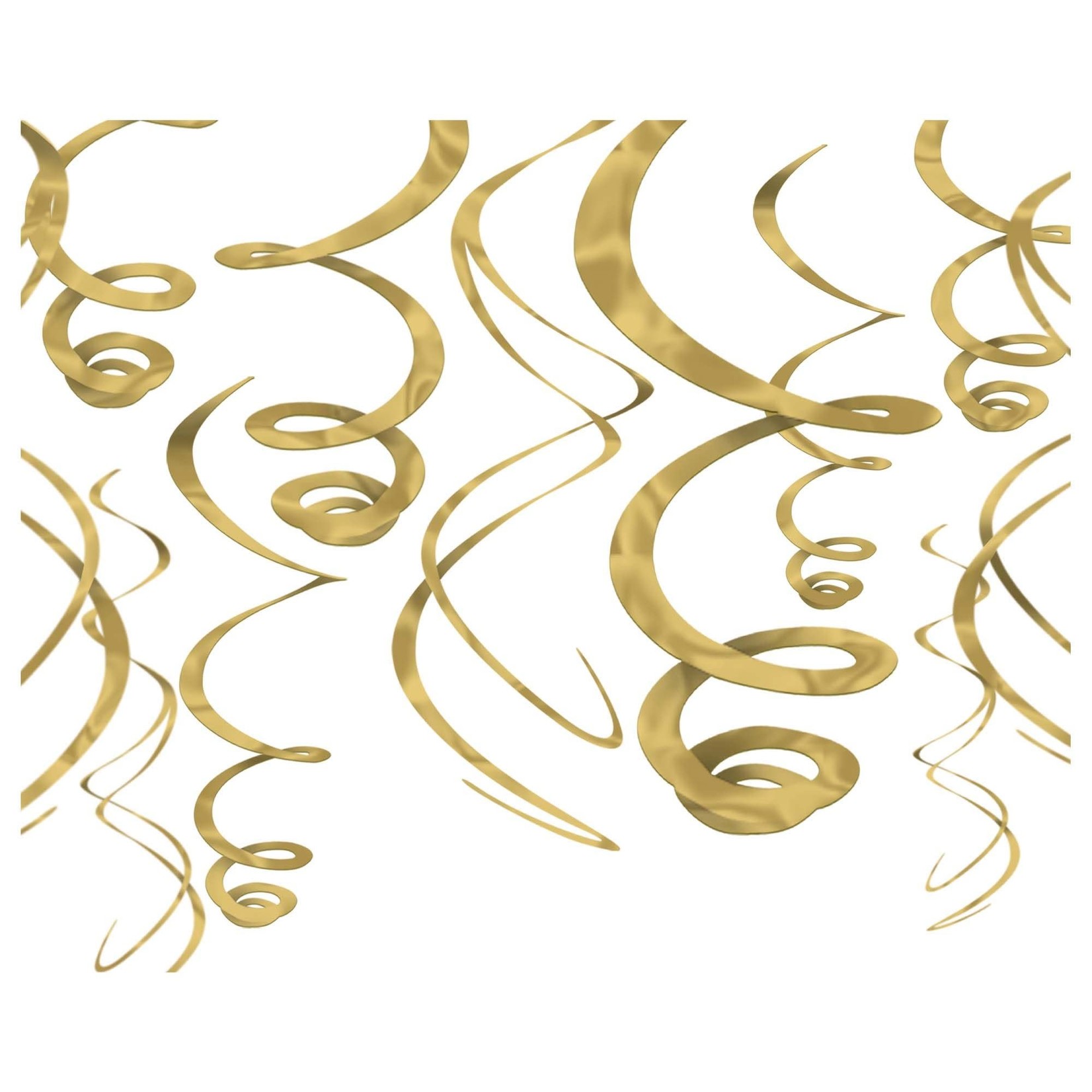 Plastic Swirl Decorations - Gold