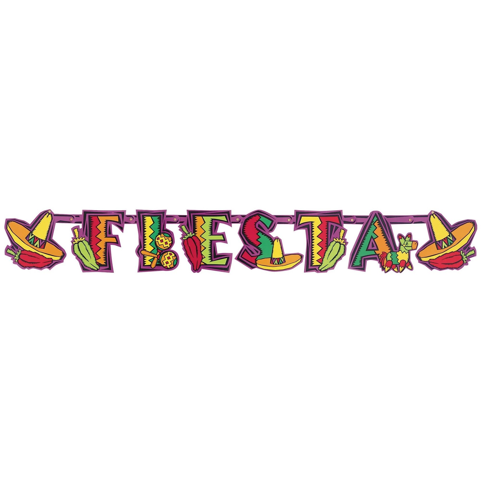 Fiesta Party Illustrated Letter Banner