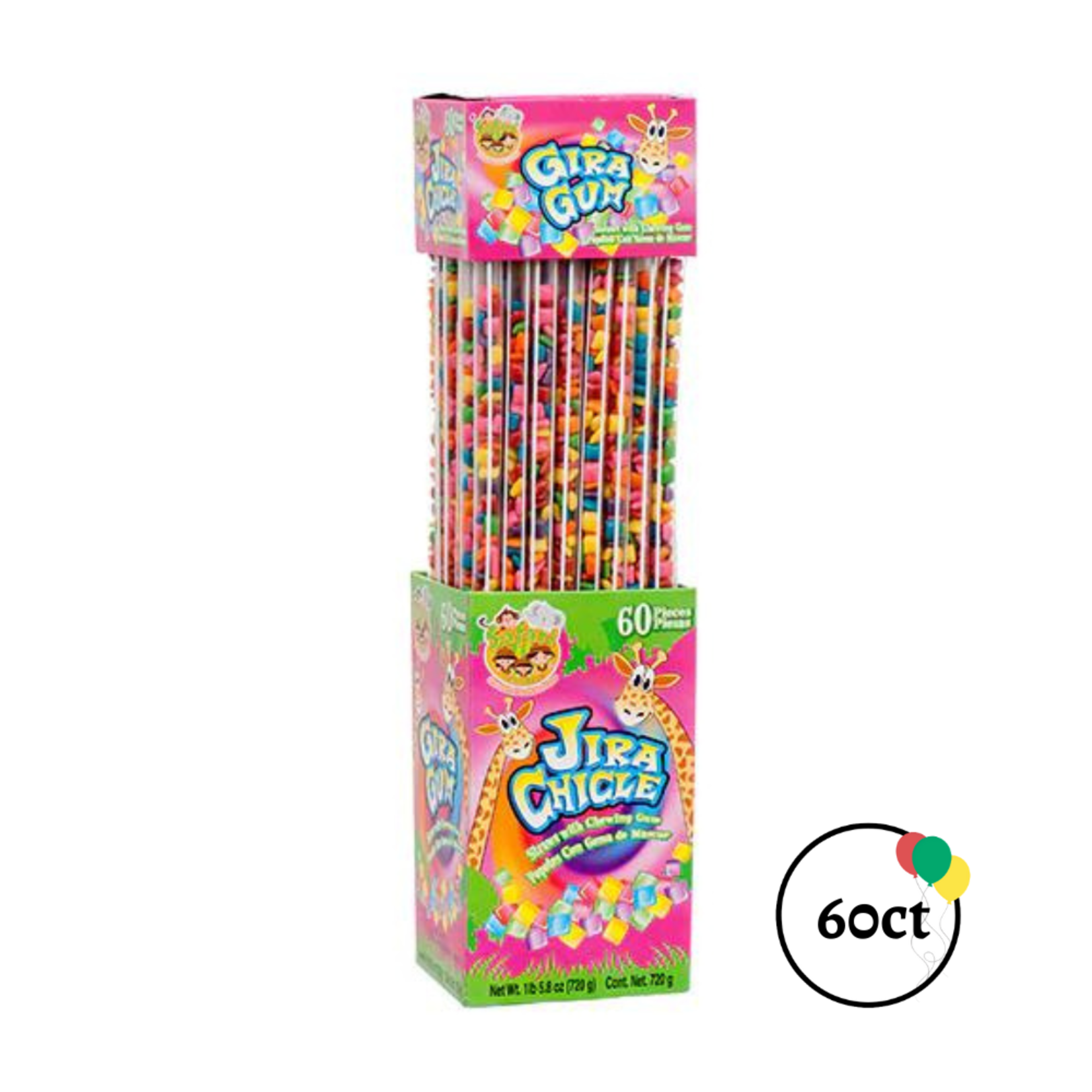 Gira Gum Straw Assorted Colors 60pcs