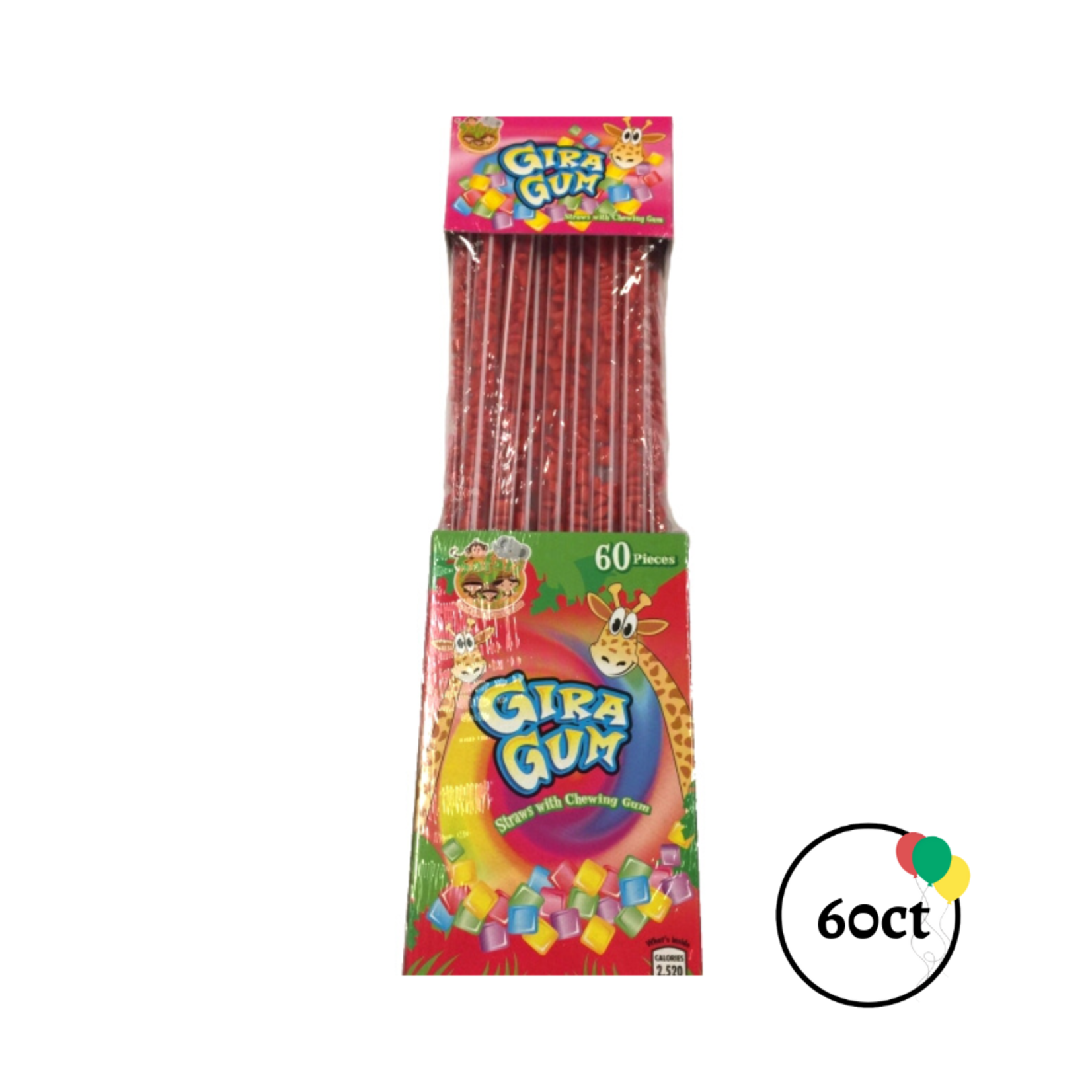 Gira Gum Straw Red 60pcs