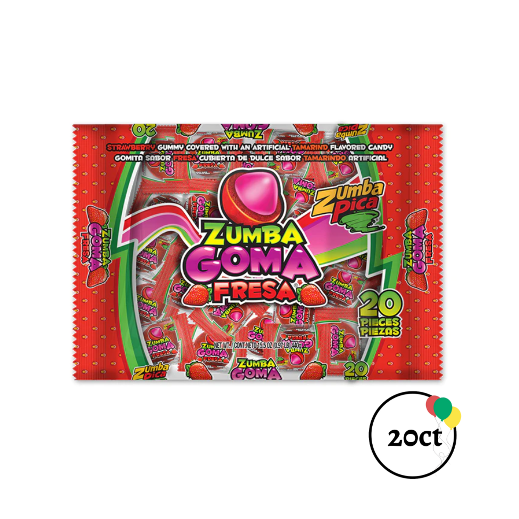 Zumba Pica Zumba Goma 20ct Fresa