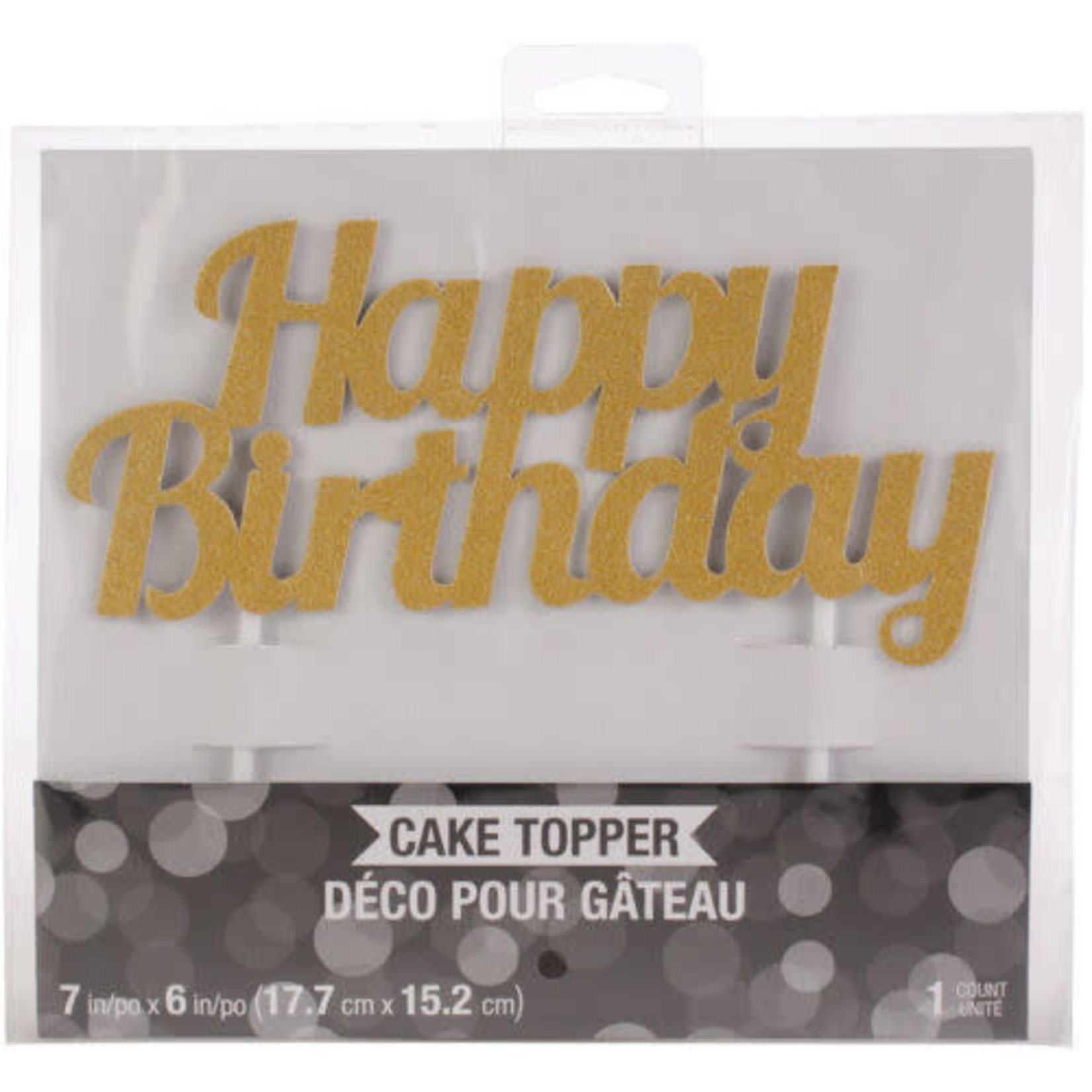 Cake Topper Gold Happy Birthday