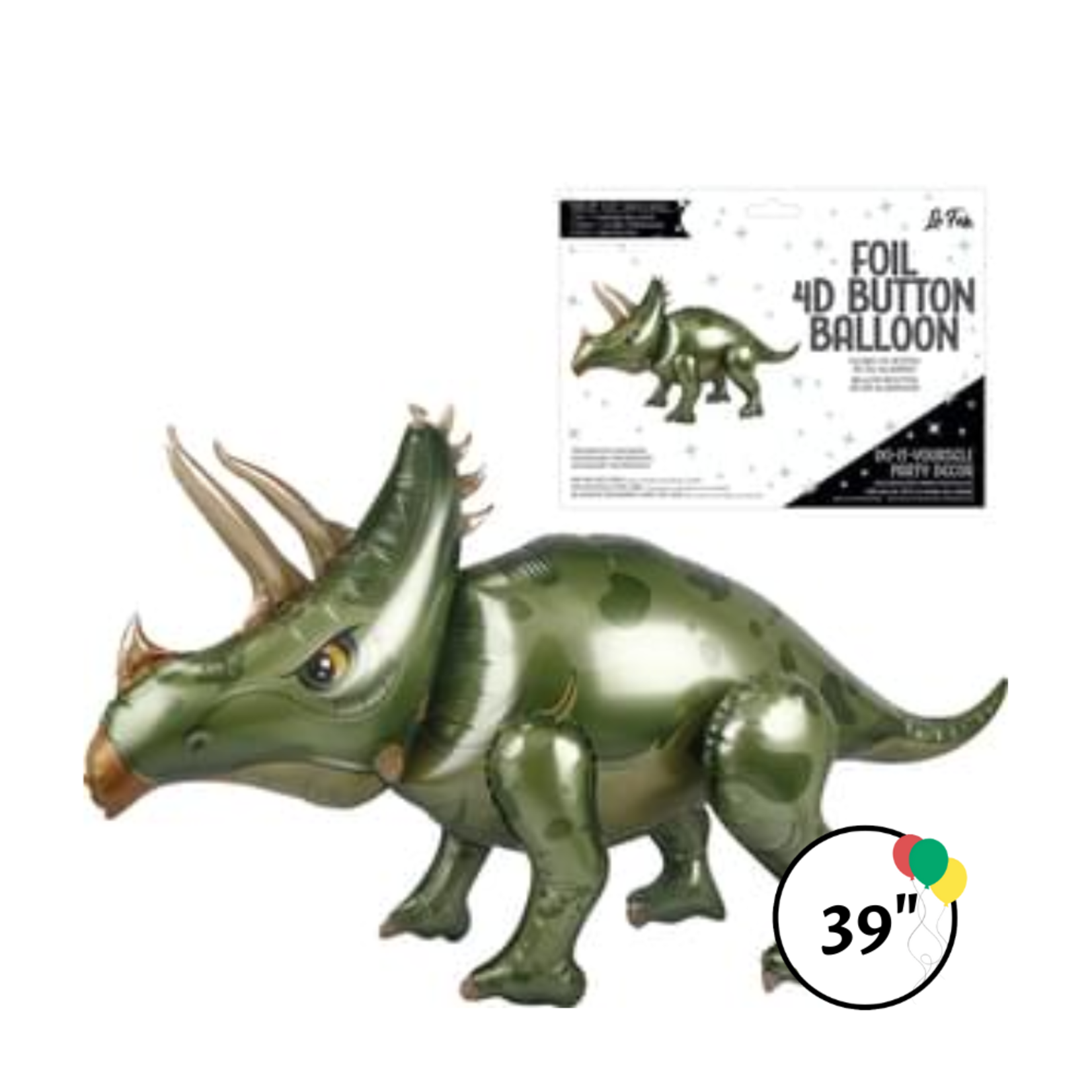 La Fete 39" Triceratops 4D Foil Balloon