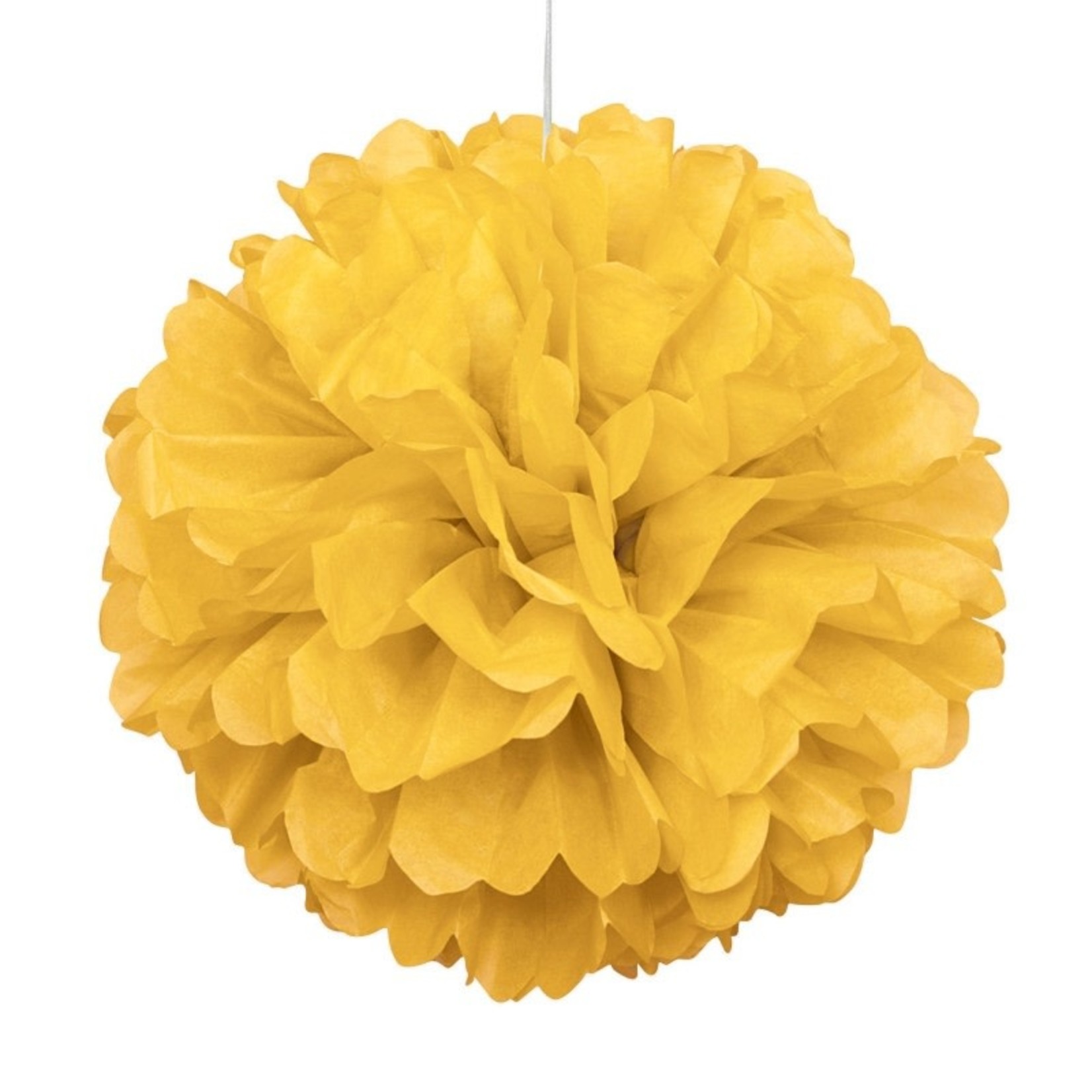 Sunflower Yellow Solid 16" Hanging Tissue Pom Pom