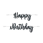 Black Script "Happy Birthday" Banner 7ft