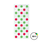 Red & Green Dots Cellophane Bags 20ct