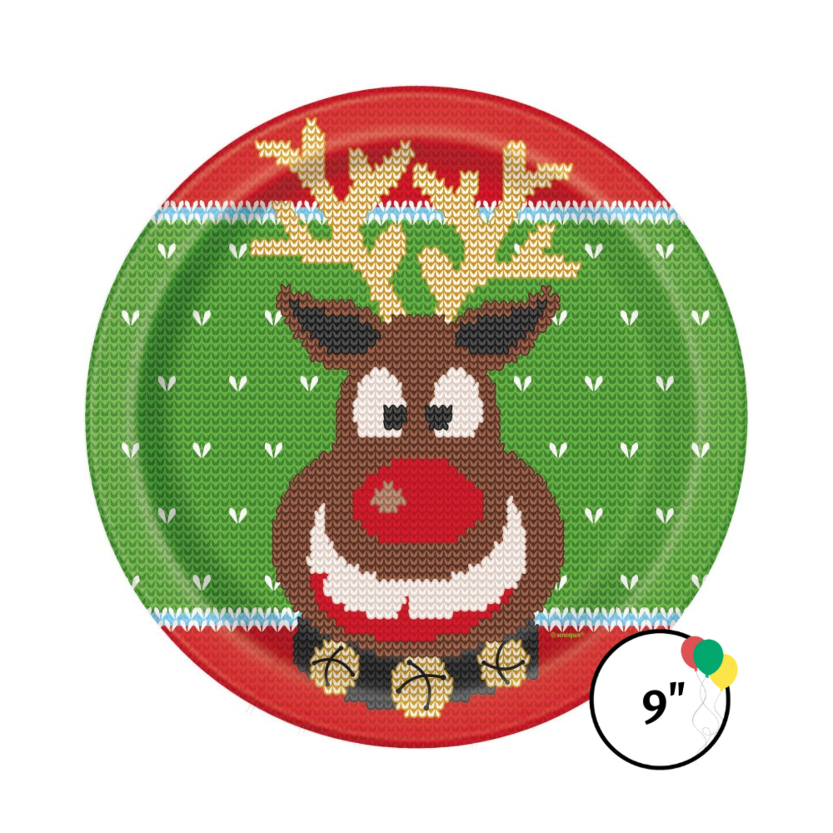 Ugly Sweater Christmas Round 9" Dinner Plates 8ct
