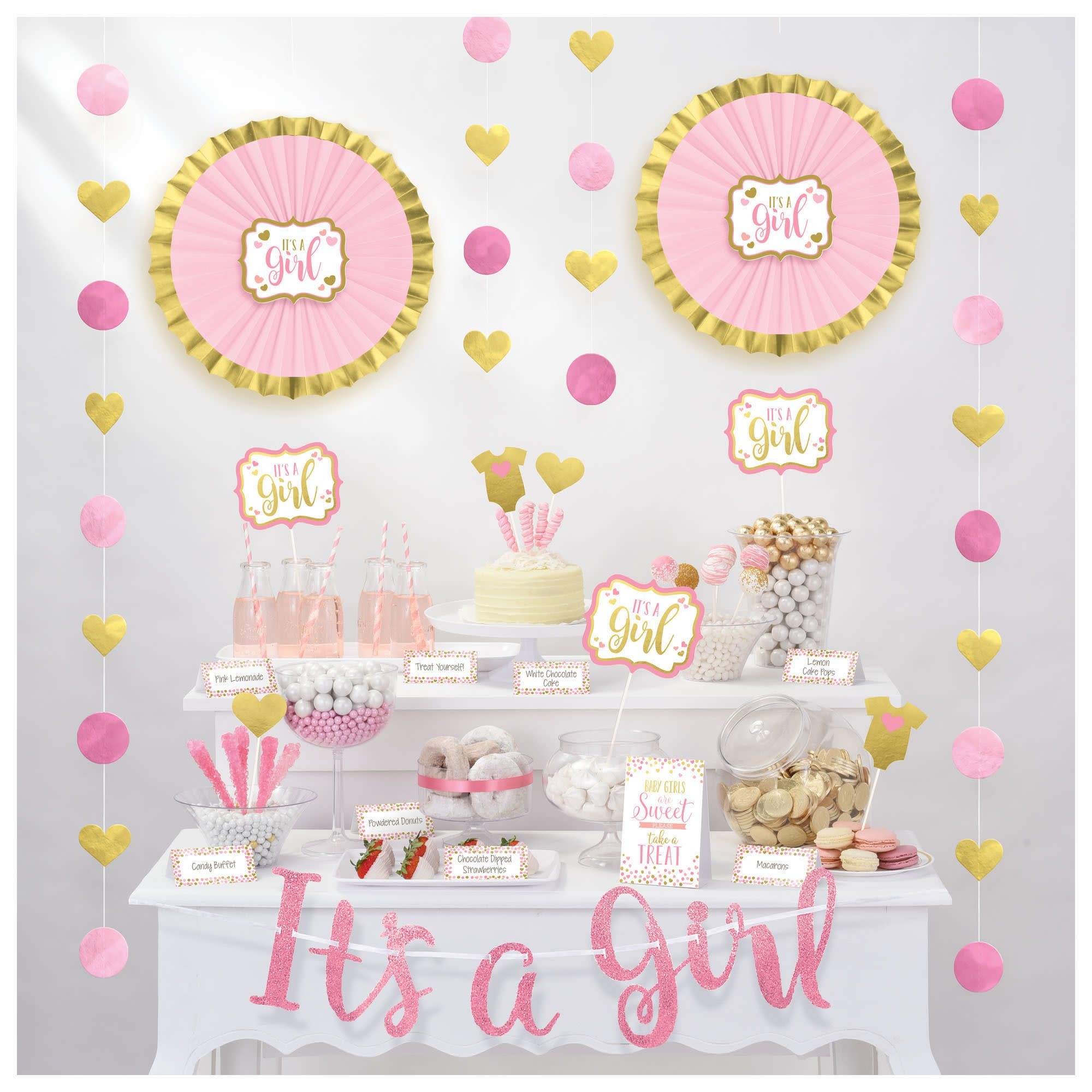 Baby Shower Buffet Decorating Kit - Girl - Valentina's Party World