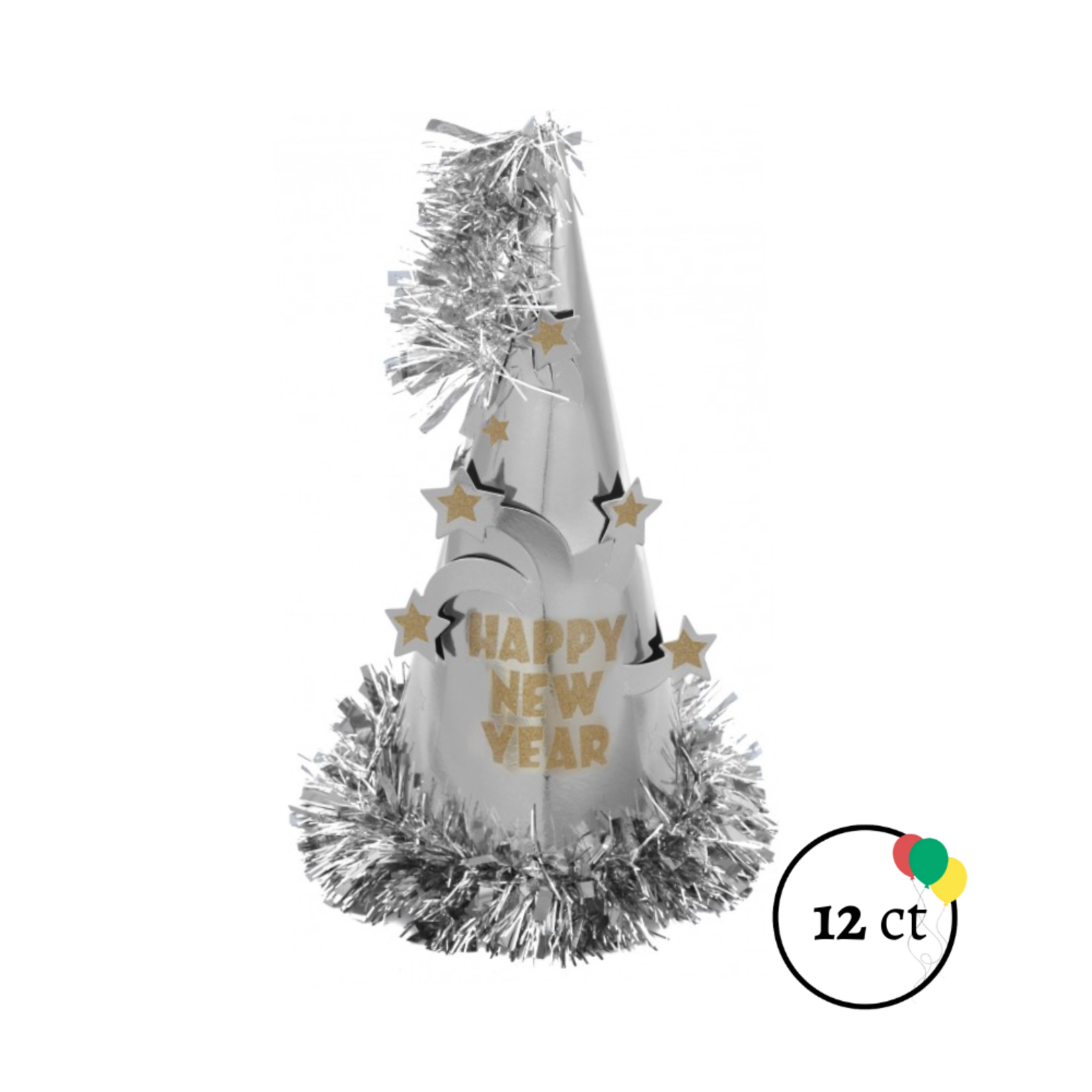 New Years Cone Hats 12ct