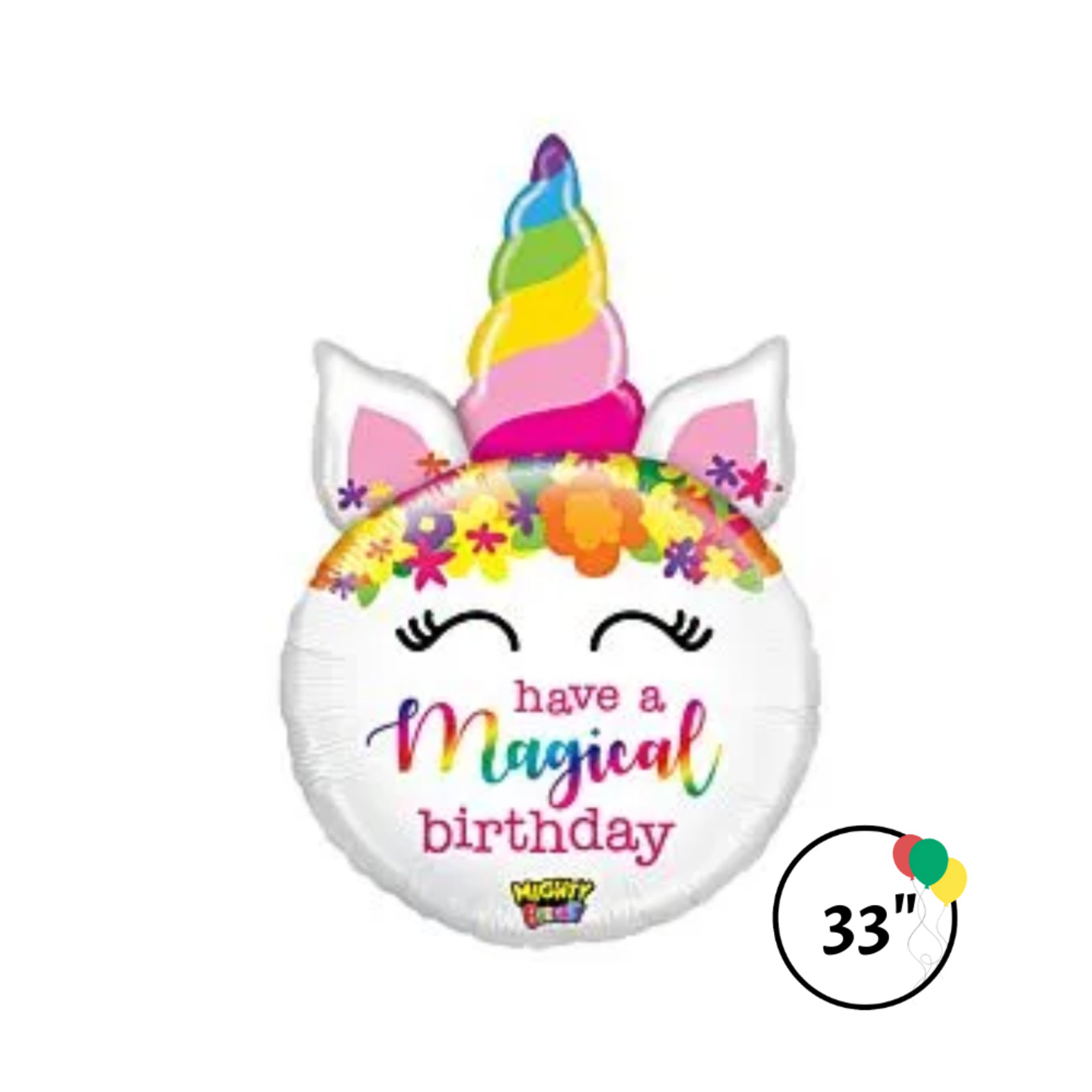 Betallic 33" Might Bday Unicorn Balloon