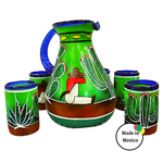 Set de Jarra con 6 Vasos (Vidrio Soplado Artesanal)