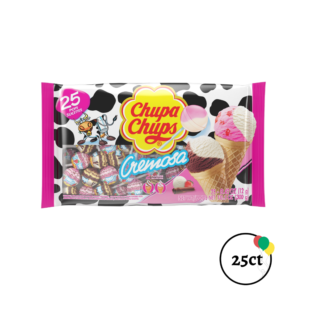 Chupa Chups Cremosa Ice Cream Lollipops 25 ct