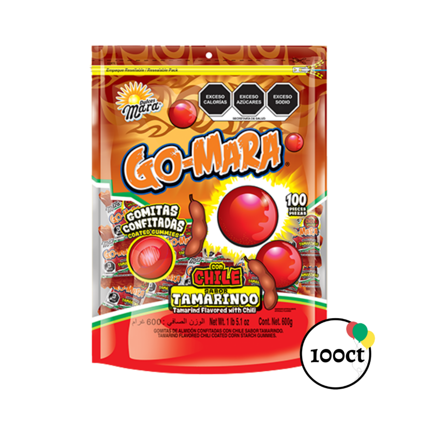 Dulces Mara Go-Mara Gomitas 100ct Tamarind with Chili