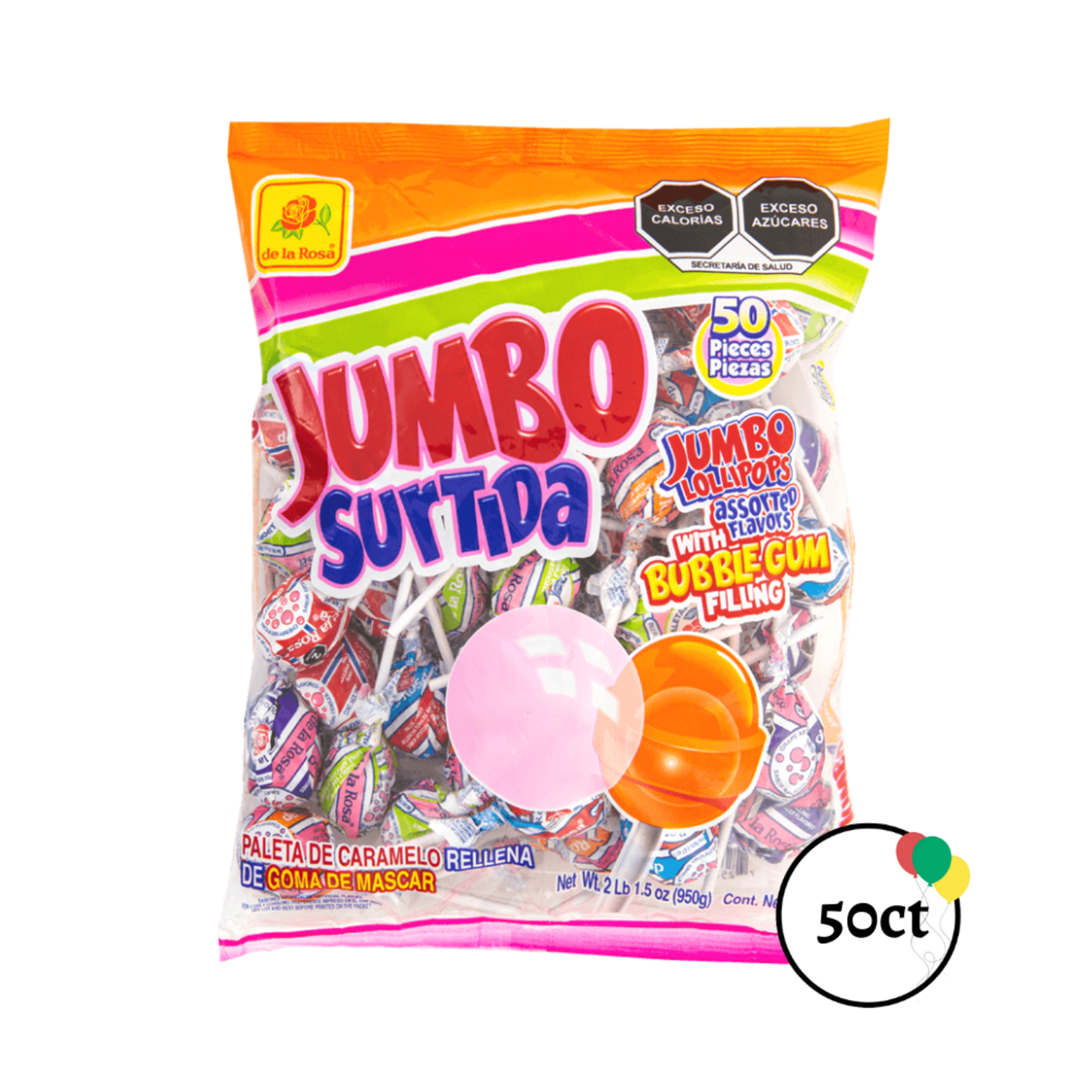 De La Rosa Jumbo Paleta Surtida 50ct.